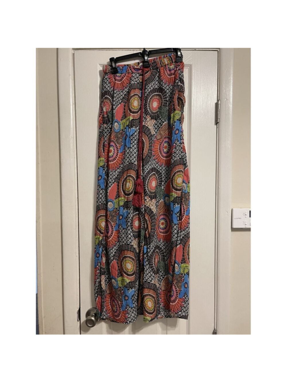 Sundance Festival Modal Vibrant Floral Prism Palazzo Drapey Wide Leg Pants XS - Picture 2 of 4